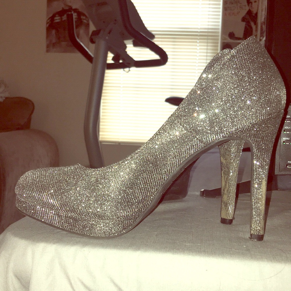 Formal Sparkly Silver Heels